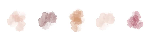 Uppsättning Naken Kosmetiska Akvarell Penseldrag Isolerade Vitt Hitta Färger Vektor — Stock vektor