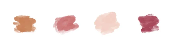 一套裸体化妆品水彩笔笔画隔离在白色上 化妆的颜色 — 图库矢量图片