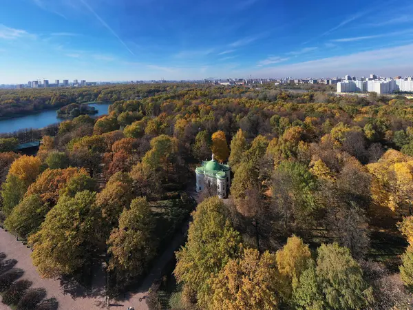 Müze Park Kompleksi Kuskovo Nun Sonbaharın Başlarında Insansız Hava Aracı — Stok fotoğraf