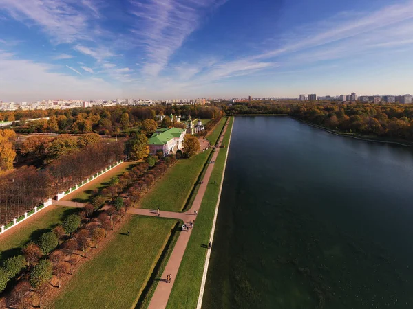 Vista Panorâmica Museu Parque Complexo Kuskovo Início Outono Moscou Partir — Fotografia de Stock