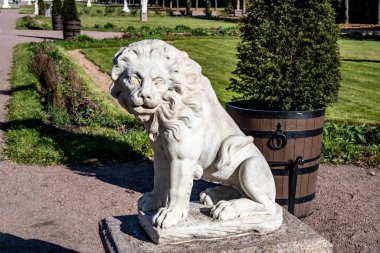 Moskova 'daki eski müze ve park kompleksi. Sonbaharın başında güneşli bir günde. 