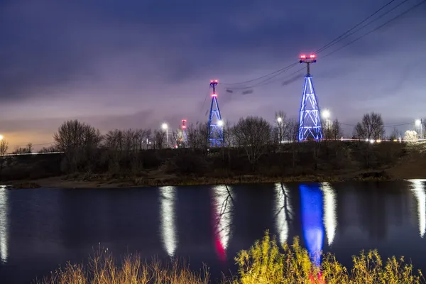 Remblai Volga Nijni Novgorod Nuit Par Jour Pluvieux Automne — Photo