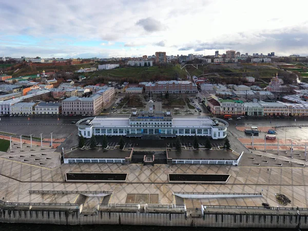 Una Vista Panoramica Drone Del Centro Storico Nizhny Novgorod Una — Foto Stock
