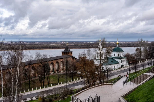 Nischni Nowgorod Kreml Aus Rotem Stein Einem Trüben Herbsttag — Stockfoto