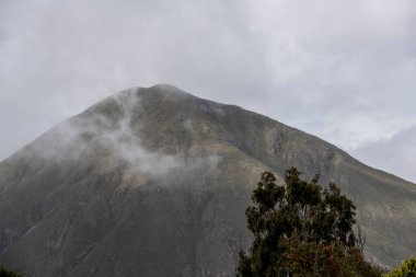 mountain landscape near the crater of an extinct volcano near Quito in Ecuador 