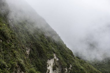 mountain landscape near the crater of an extinct volcano near Quito in Ecuador 