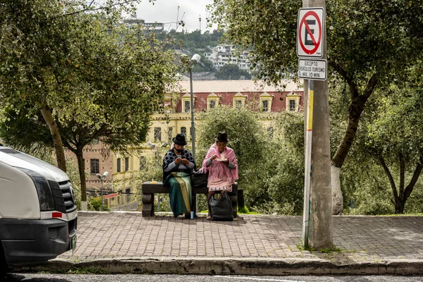 Cityscape Local People Different Angles Mountainous Capital Ecuador Quito — Stockfoto