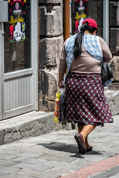 Cityscape Local People Different Angles Mountainous Capital Ecuador Quito — Stockfoto