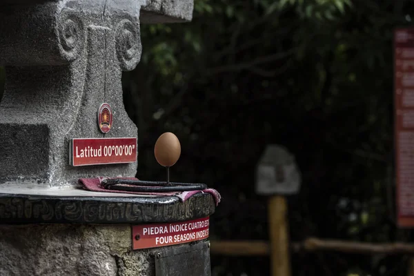Balance Egg Nail Head Physics Lack Forces Point Equator — Stockfoto