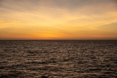 typical landscape of the uninhabited islands of the Galapagos archipelago against the backdrop of the sea and sky 
