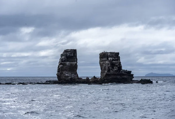 Uninhabited Islands Galapagos Orchipelago Safari Ship Background Sea — Fotografia de Stock