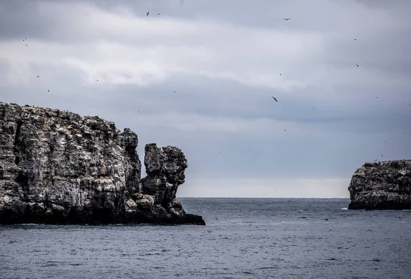 Uninhabited Islands Galapagos Orchipelago Safari Ship Background Sea — Fotografia de Stock