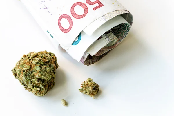 大麻的钱 — 图库照片