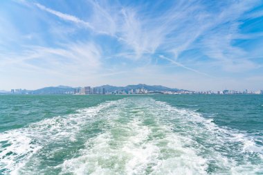 Liugong Adası Weihai City, Weihai, Shandong, Çin 'e bakar. Liugong Adası.