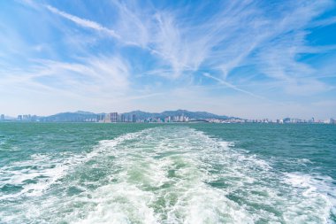 Liugong Adası Weihai City, Weihai, Shandong, Çin 'e bakar. Liugong Adası.