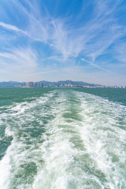 Liugong Adası Weihai City, Weihai, Shandong, Çin 'e bakar. Liugong Adası.