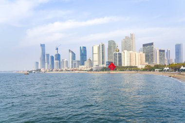 Qingdao 'nun şehir manzarası, Shandong Eyaleti, Çin