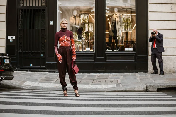 Parigi Francia Settembre 2019 Caroline Daur Prima Della Sfilata Stella — Foto Stock