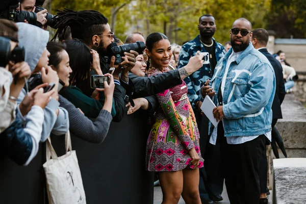 Paris França Setembro 2019 Alexandra Shipp Antes Desfile Moda Valentino — Fotografia de Stock