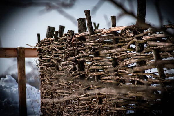 Traditional Wooden Hence Ukrainian Village — Stock Photo, Image
