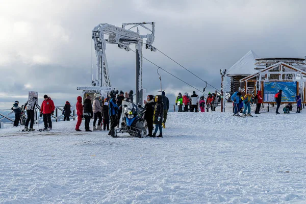 Slavske Ukraine January 2020 Skiing Mountain Zakhar Berkut Carpathian Mountains — Stock Photo, Image