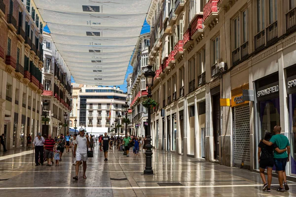 Malaga Espagne Septembre 2022 Marche Sur Rue Marqus Larios Malaga — Photo