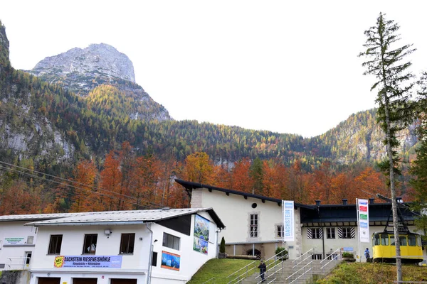 Kabelbaan Naar Krippenstein Het Salzkammergut Herfst Obertraun Gmunden Opper Oostenrijk — Stockfoto