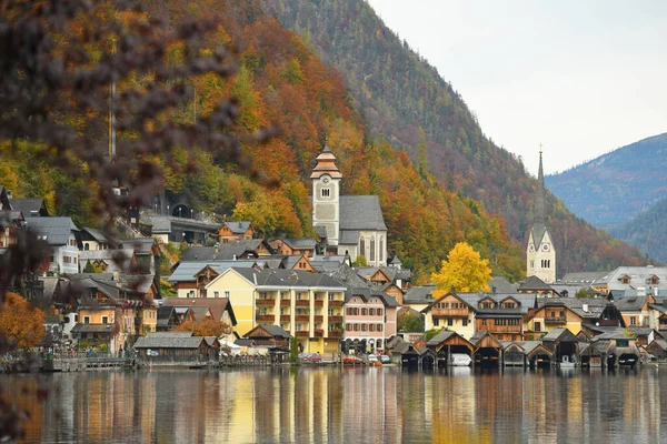 Hallstatt Lago Hallstatt Otoño Austria Europa —  Fotos de Stock