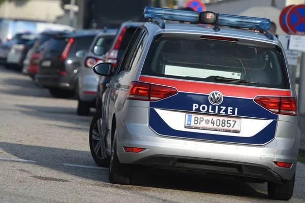 Polizeikontrolle Wels Oberösterreich Österreich Europa — Stockfoto