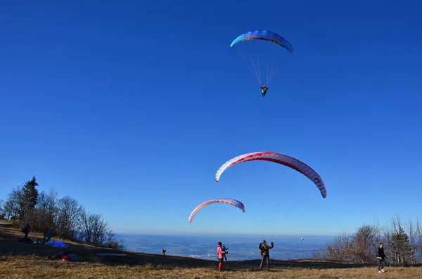 Paraglider Gaisbergu Salcburku Rakousko Evropa — Stock fotografie