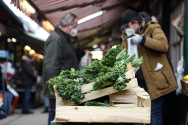 Viyana, Avusturya ve Avrupa 'daki ünlü yeşil pazar Naschmarkt
