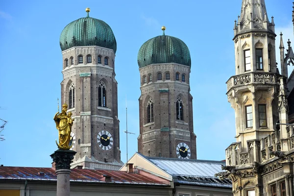 Las Torres Catedral Frauenkirche Munich Baviera Alemania —  Fotos de Stock