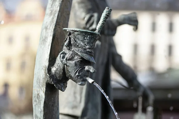 Statue Des Berühmten Komikers Karl Valentin Auf Dem Viktualienmarkt München — Stockfoto
