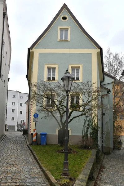 Gamla Stan Passau Donau Regnet Vintern Bayern — Stockfoto