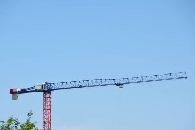 Construction crane on construction site in Upper Austria
