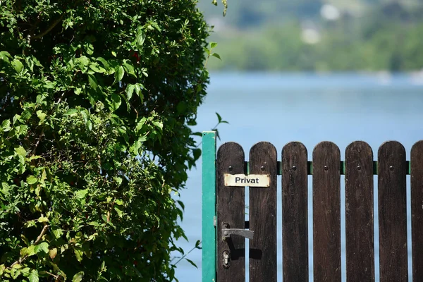 Private Property Lake Traunsee Entering Prohibited — Stok fotoğraf