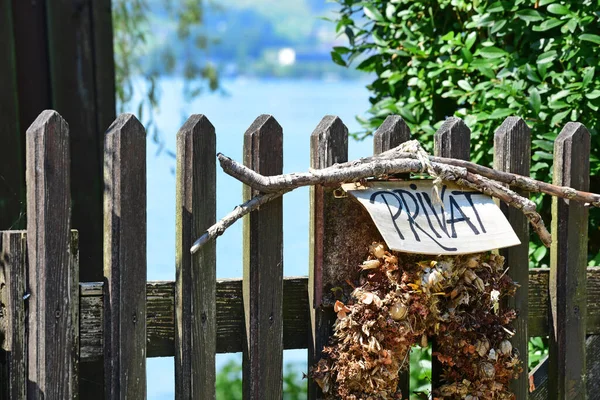 Private Property Lake Traunsee Entering Prohibited — ストック写真