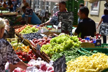 The famous green market Viktor-Adler-Markt in Vienna, Austria, Europe