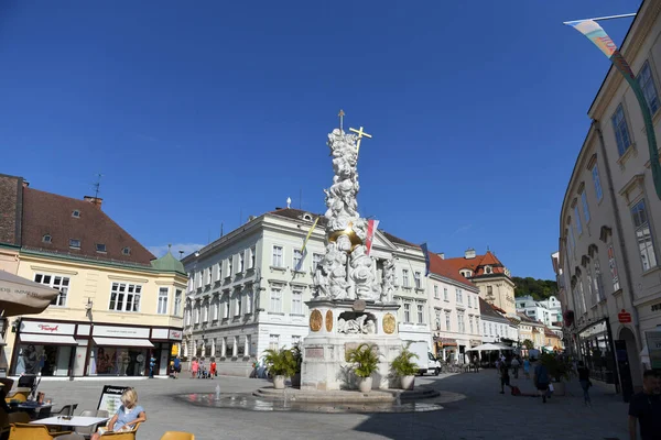 Πλατεία Της Πόλης Του Baden Κοντά Στη Βιέννη Κάτω Αυστρία — Φωτογραφία Αρχείου