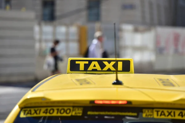 Sign Taxi Vienna Austria Stock Picture