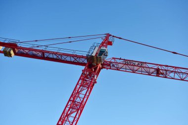 Avusturya, Viyana 'da bir inşaat alanında vinç