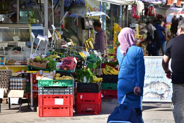 Conhecido Mercado Brunnenmarkt Yppenplatz Vienn — Fotografia de Stock