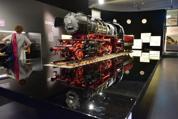 Museu Deutsche Bahn Nuremberg Modelo Uma Locomotiva Vapor — Fotografia de Stock