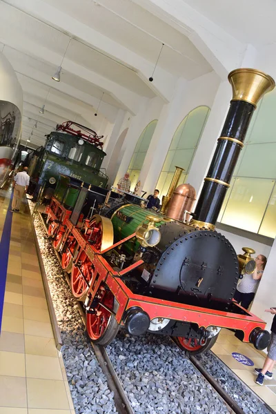 Museu Deutsche Bahn Nuremberg Uma Réplica Primeira Locomotiva Alemã Adler — Fotografia de Stock