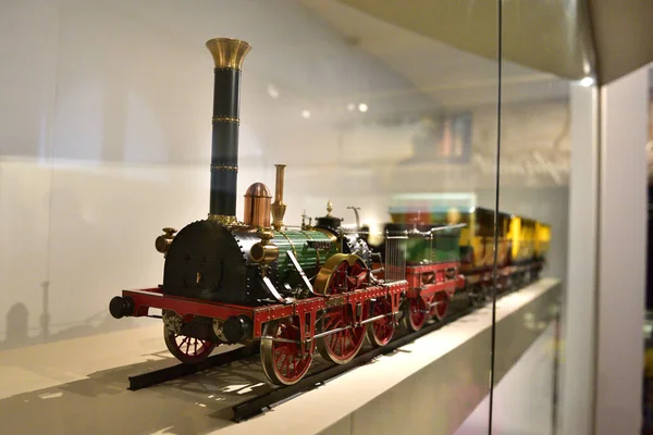 Musée Deutsche Bahn Nuremberg Maquette Adler Première Locomotive Allemande — Photo