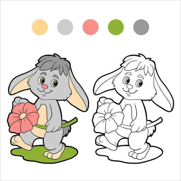ぬり絵帳 (ウサギ) — ストックベクタ
