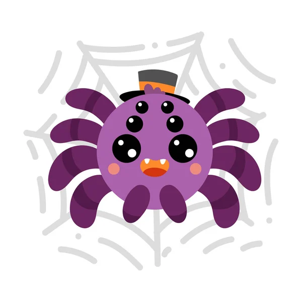 Ilustración Vectorial Dibujos Animados Para Niños Araña Web — Vector de stock