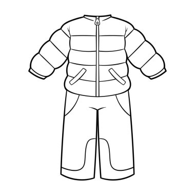 Çocuklar için boyama kitabı, erkekler için kış elbisesi.