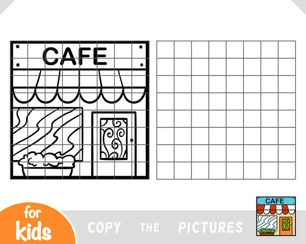 Kopírovat Obrázek Vzdělávací Hra Pro Děti Cafe — Stockový vektor