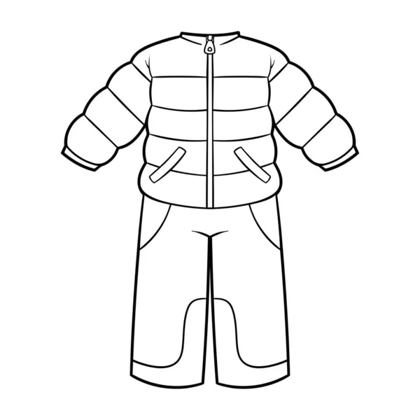 Színező Könyv Gyerekeknek Téli Snowsuit Fiúknak — Stock Vector